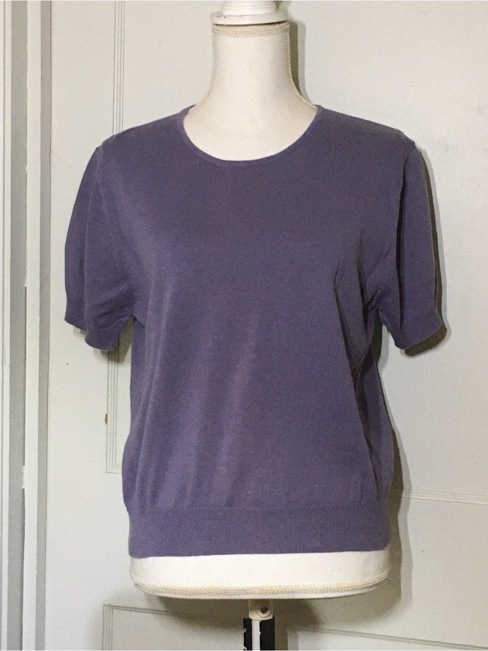 GAP Short Sleeve Crewneck Top - Dusty Lavender